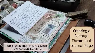 Vintage Junk Journal Page ✍🏻: Documenting Galen Leather Happy Mail