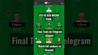 STA vs REN Dream11 Prediction. #dream11 #dream11team #bbl2022 #StaVsRen