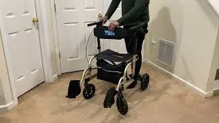 WALKMATE- 2 IN 1 Rollator Walkers for Seniors with Seat | Medical Transport Chair