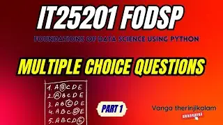 IT25201 FODSP Multiple Choice Questions Part -1 || Foundations of Data Science Programming MCQs