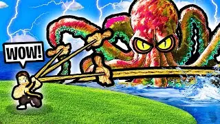 Pulling MAX LEVEL SEA MONSTER in Strongman Simulator! - Roblox