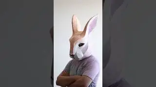 Rabbit mask, Easter bunny mask, hare mask, papercraft Easter decor. Rabbit mask for kids. #diy #mask