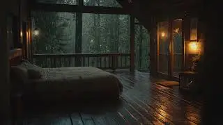 Cozy Rainy Night with Warm Lantern Light 🏮 | Heavy Rain Sounds for Sleep