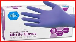 MedPride Powder Free Nitrile Exam Gloves, Medium, Box100