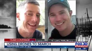 Missing firefighters lost at sea: Using drones to search