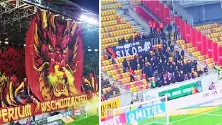 Przerwany mecz w Białymstoku. Kibice Rakowa na sektorach gospodarzy. Oprawa na meczu | 02.11.2025