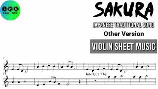 Karaoke || Sakura - Japanese Song || Violin Sheet Music