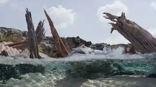 Blender Crocodile Underwater FLIP Simulation CYCLES