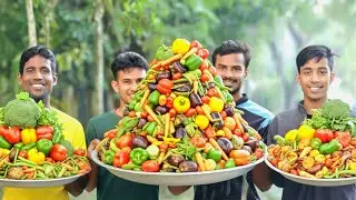 Giant Vegetable Curry Cooked Outdoors - Traditional Village Recipe