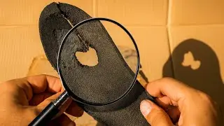 Burning a Shoe Insole with a Magnifying Glass &ndash; Shocking Experiment!