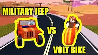 MILITARY JEEP vs VOLT BIKE RACE | Roblox Jailbreak New Update