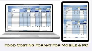 FOOD COSTING format for MOBILE & PC in Hindi |simple to Use