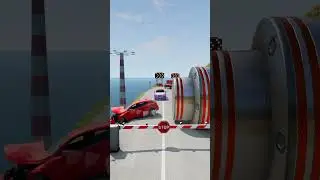Cars vs Bollards BeamNG.drive!