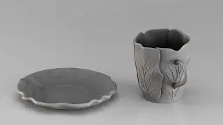 001685 Luxury Organic Ceramic Cup & Saucer