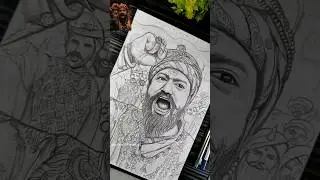 Chhaava 🔥 Chatrapati Sambhaji Maharaj Drawing 🔥🚩, Vicky Kaushal #shorts #chhaava #shambhajimaharaj