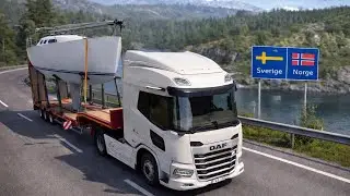 DAF XD 449HP vs Speed Limits 😅 | ETS2 Yacht Haul | Sweden → Norway #ets2 #gaming #scandinavia