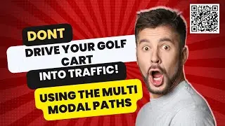 Multi modal trails and 1 Guy  driving his Golf cart into Traffic!