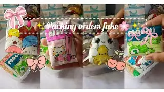 Packing orders fake video🌷✨ #packingordersfake #unboxing #packingorders #diy #sanrio #papersquishy 