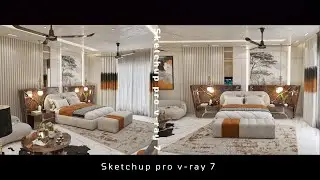 Sketchup interior design--Make a bedroom design in Sketchup and rendering by v-ray 7#sketchuprender