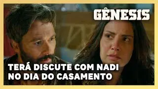 NOVELA GÊNESIS: Terá e Nadi discutem no dia do casamento após verdade vir a tona