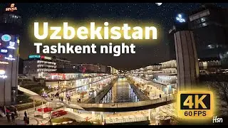 Tashkent, Uzbekistan Night walking tour  ,December 2024  , 4K 60fps