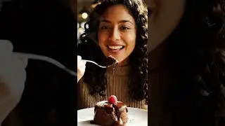 ASMR Molten Chocolate Cake Bite 🍫 #cake #visualtingle #satisfying #food #relaxing #eating #breakfast