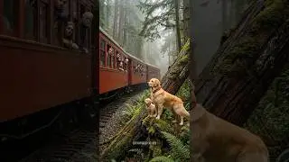 A Dog, a Puppy&hellip; and a Train Saved Just in Time#goldenretriever #rescue #dog