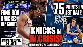 KNICKS FANS BOO TEAM OFF COURT! 😡 | Disastrous 75-Point Half vs Mavs