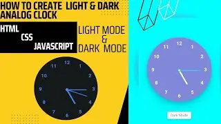 How To Create light & dark Analog Clock  In HTML CSS & JAVASCRIPT #shorts#html#css#Tutorial@online