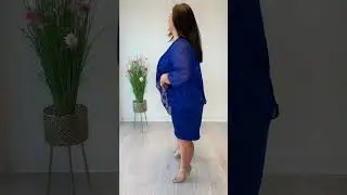 Cobalt Blue Dress with Burnout Chiffon Jacket