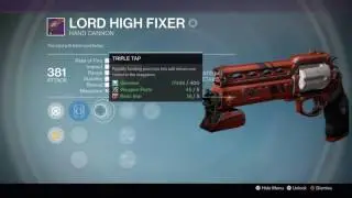 Lord high fixer hand cannon destiny rise of iron