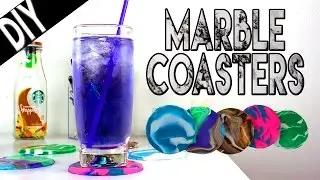 DIY | Marble Coasters - HOW TO MAKE MARBLE COASTERS OUT OF CLAY!!!