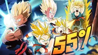 (Dokkan Battle) LR GOHAN, GOTEN & TRUNKS 55% LEVEL 1 LINKS COMPLETE OVERVIEW AND SHOWCASE!