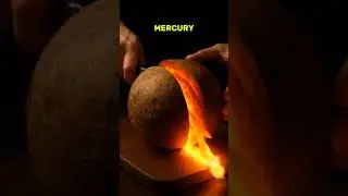ASMR Slicing Planet Mercury &mdash; Molten Core Reveal 🌋 #shorts