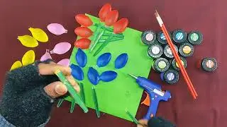 Amazing DIY Tulip Flowers from Plastic Spoons 🌷 | Best Out of Waste ♻️