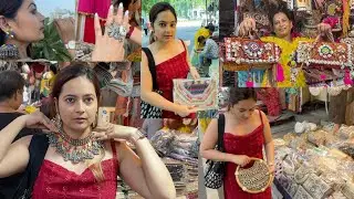 Gujarati Lane Janpath Market Jewellery and Handmade Boho Bags  | Festival Collections