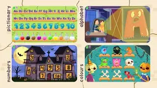 Basic English (Alphabet, Numbers, Colours) with Monsters (PowerPoint Games) by LanguageStuff