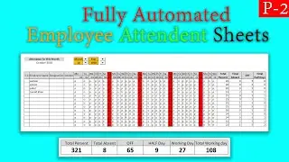 Fully Automated Attendence Sheet | Attendance Sheet in Excel | Automated Attendance Sheet