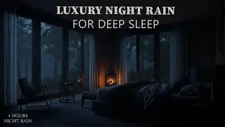 Calm Night Rain Inside a Luxury Forest Bedroom (No Thunder) | 4 Hours Sleep Ambience