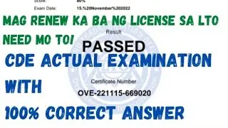 LTO,CDE ACTUAL EXAMINATION 100% CORRECT ANSWER@almatutorials7854