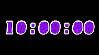 10 Hour Countdown Timer with Alarm & Chapters - Outline - Purple