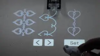 [BrotherSupportSewing] Operating the projector with the dual purpose stylus to edit a stitch pattern