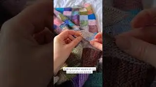 Adding another square on my mitered square blanket