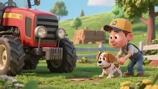 Tractor Helps the Lost Puppy | Fun Kids Song & Caring Adventure | Nursery Rhymes