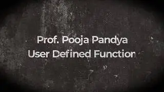 PHP /User Define Function in PHP/By Prof. POOJA PANDYA