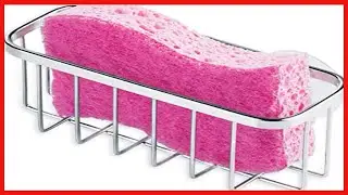 iDesign Gia Stainless Steel Dish Sponge Holder Basket with Suction Cups, Ideal for Kitchen Sinks