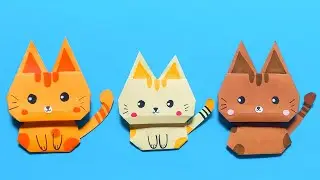 Membuat Kucing dari Kertas | Origami Kucing | Easy Paper Cat | Origami Cat