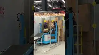 Ergonomic conveyor for loading and unloading HQ containers #automatedwarehouse#conveyorsystem