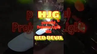 HJG Projector With Red Devil 👿 #foglights #shorts #meteor #royalenfield