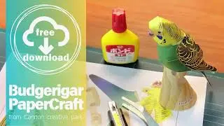 Free download Miniature Budgerigar  paper craft  figure　/　虎皮鹦鹉纸工艺　/　बुग्गी कागज शिल्प　/　インコ　ペーパークラフト